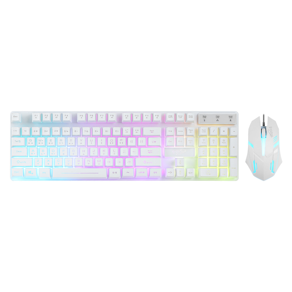 지클릭커 슈퍼히어로 GMK-180 PLUS 레인보우 키보드 마우스 세트 - 상세 이미지 2