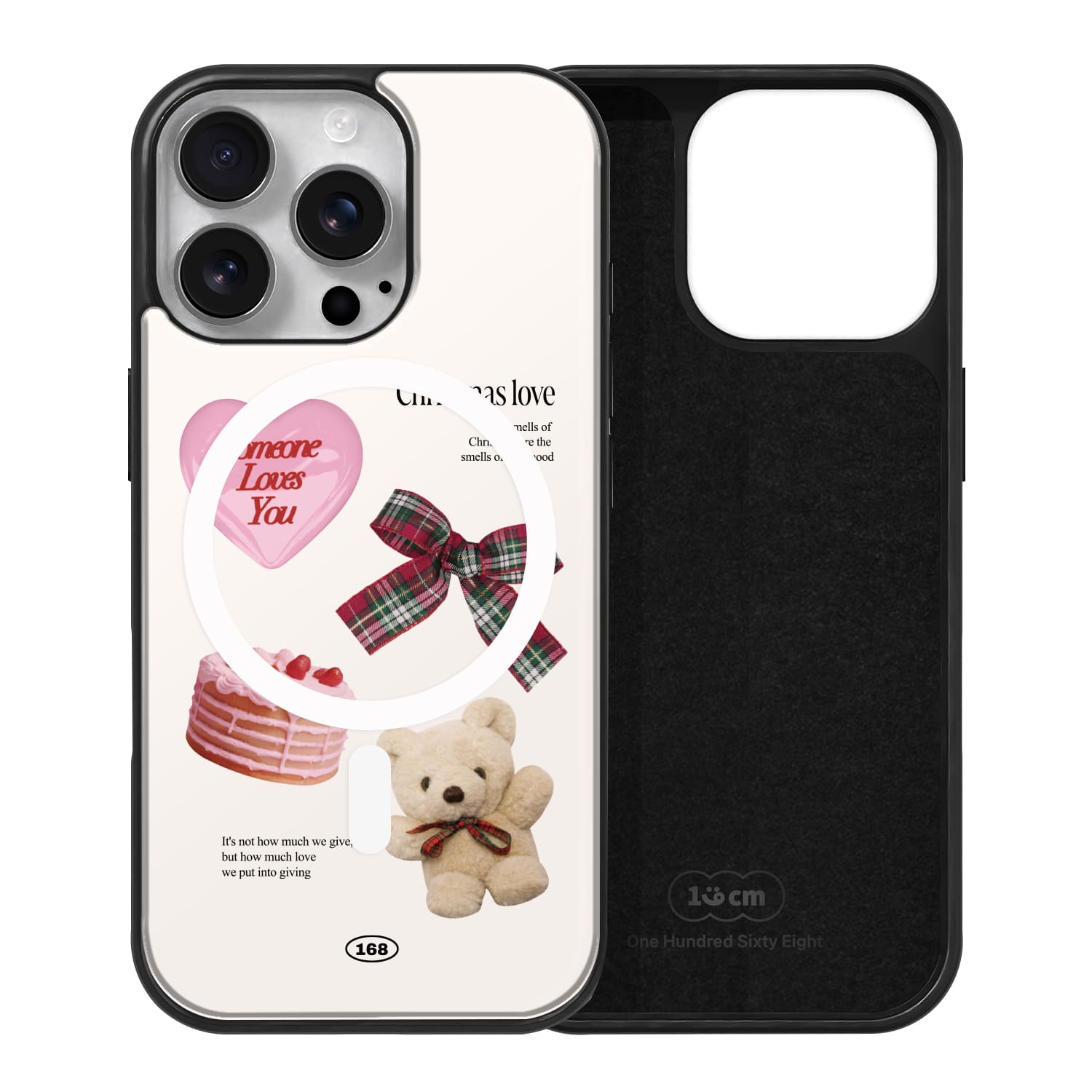 아이폰16 프로 맥세이프 케이스 우정 스웨이드 크리스마스 러브 - 상품 이미지