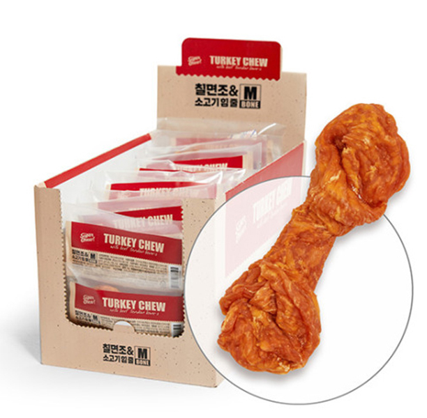슈퍼츄 강아지 터키츄 개껌 칠면조와소고기힘줄 본 M - 상품 이미지