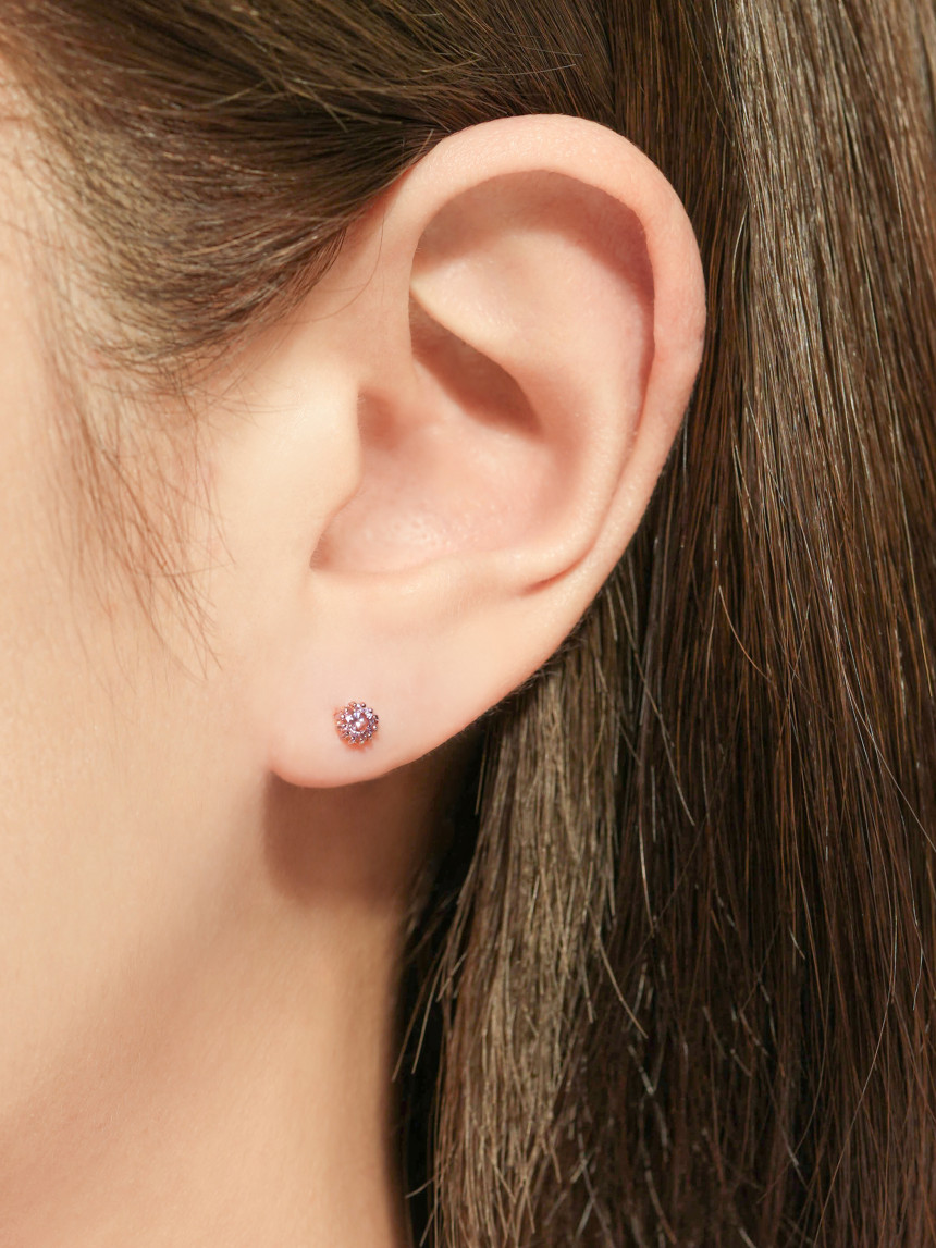 [1mm/1.2mm]14K 인터널 모이사나이트 다이아 샤이닝 라블렛 피어싱 귀걸이 이미지 7