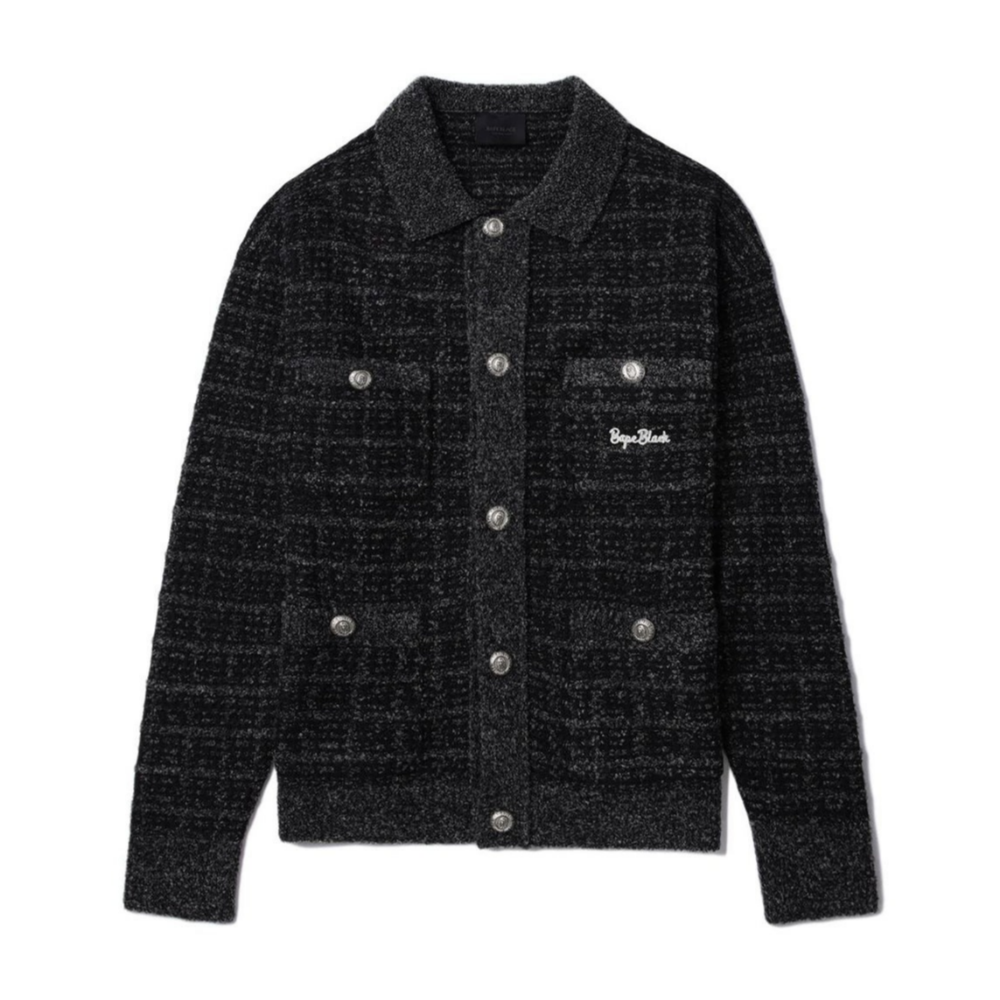 베이프 가디건 BAPE BLACK TWEED CARDIGAN 1K70-120-302 - 메인 이미지