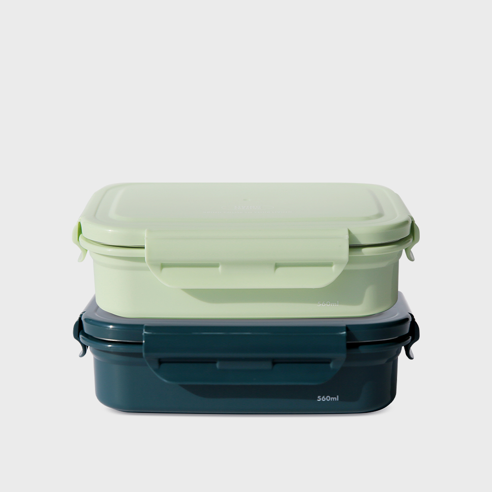 3종 세트 국내제조 칸막이 도시락통 컬러스텐용기 지켜텐 560ml 3컬러 세트 이미지 7