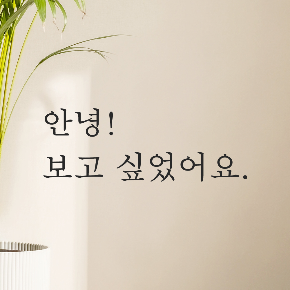 레터링 입구 현관문 스티커 안녕 보고 싶었어요 검정S - 상세 이미지 5
