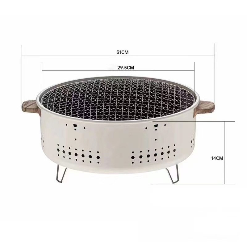 캠핑 숯불 스토브 바베큐 야외그릴 라운드 휴대용 그릴 화로대 OVEN - 상세 이미지 3