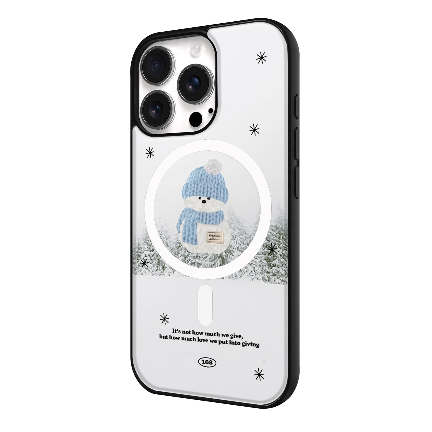 아이폰16 프로 맥세이프 케이스 자석 스웨이드 스노우맨 블루 - 상세 이미지 3