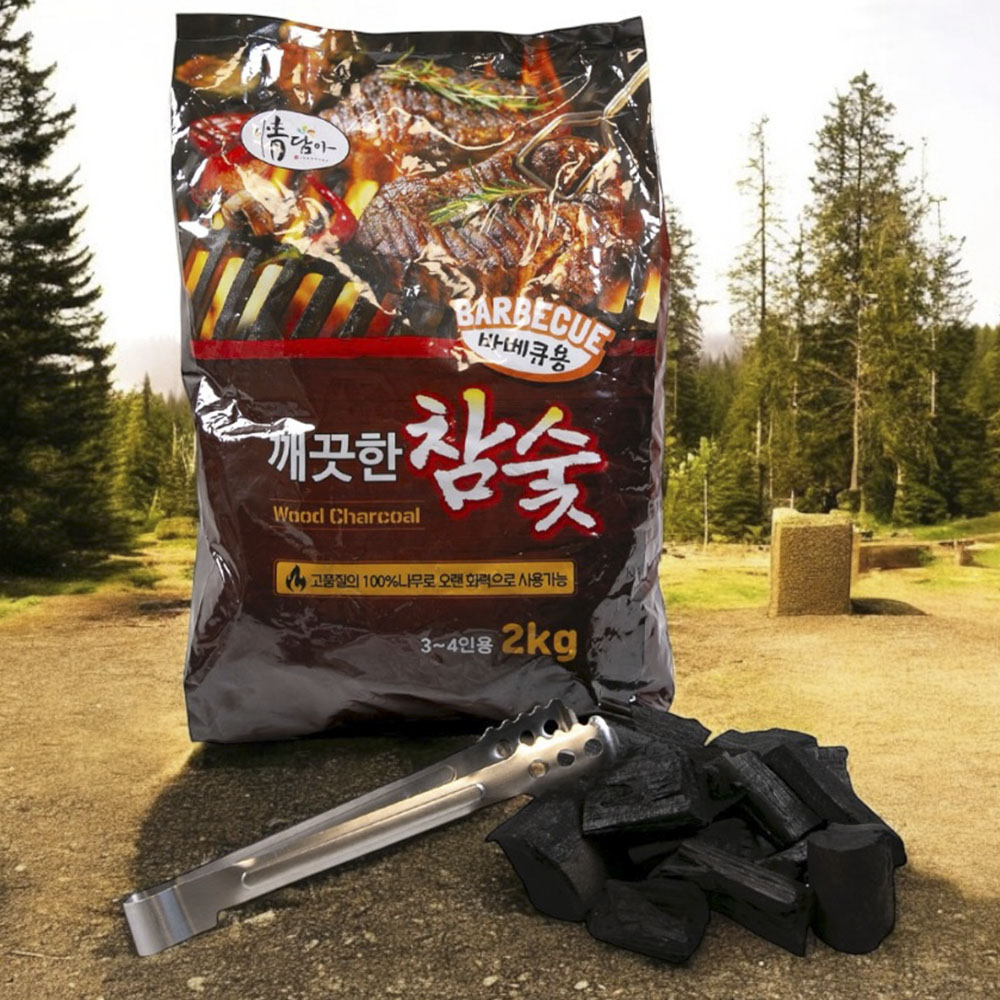 구이용 캠핑 참숯 바베큐 고기 참나무숯 차콜 흑탄 2kg - 상세 이미지 5