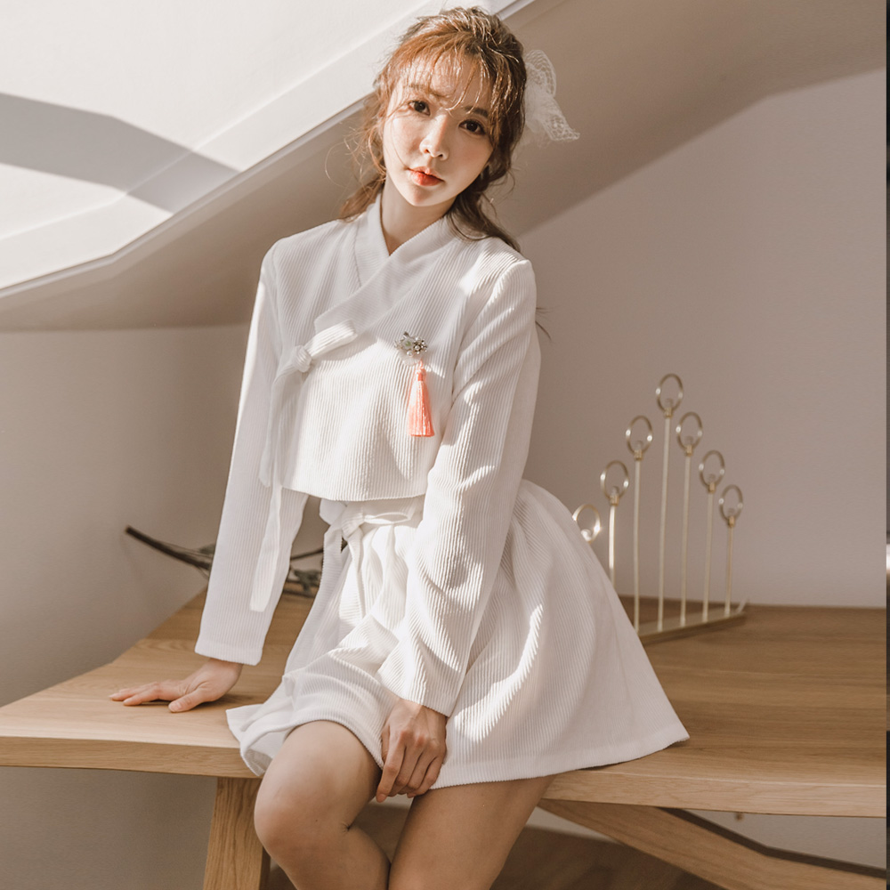 미니 아이 허리치마 생활한복 개량 계량 퓨전 반티 - 상품 이미지