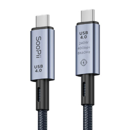 멜로디 Soopii 240W 40Gbps 8K 썬더볼트 USB4 C to C 초고속 케이블 S43 40cm