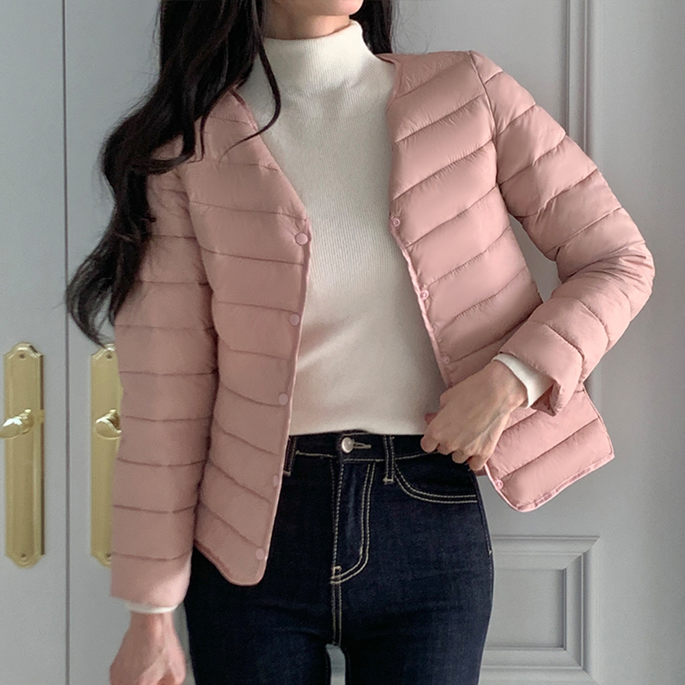 여성 경량패딩 점퍼 이너 숏 패딩 깔깔이 프리미엄 웰론