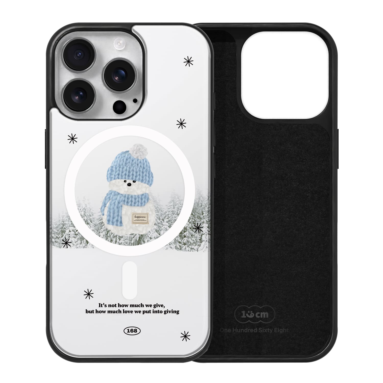 아이폰16 프로 맥세이프 케이스 자석 스웨이드 스노우맨 블루 - 상품 이미지