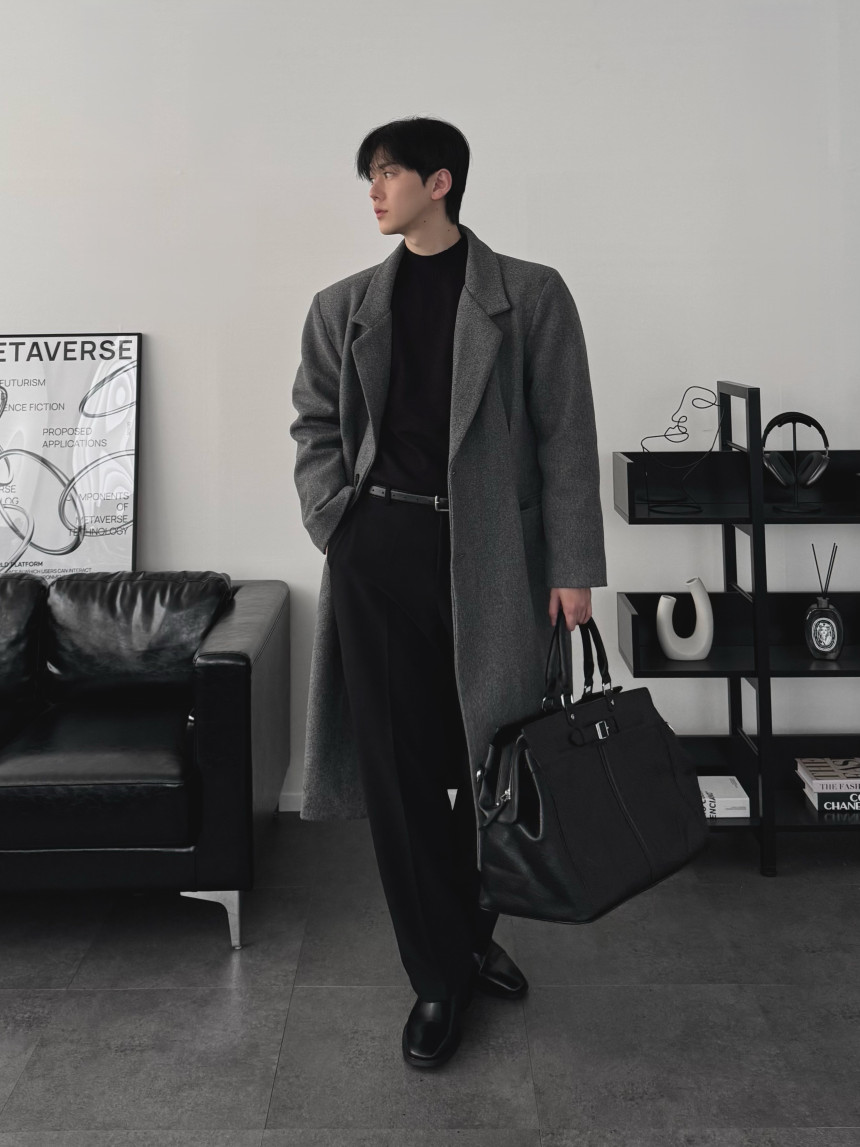 하객룩 두꺼운 울 모직 캐시미어 롱코트 오버핏코트 2color 상세 이미지 50