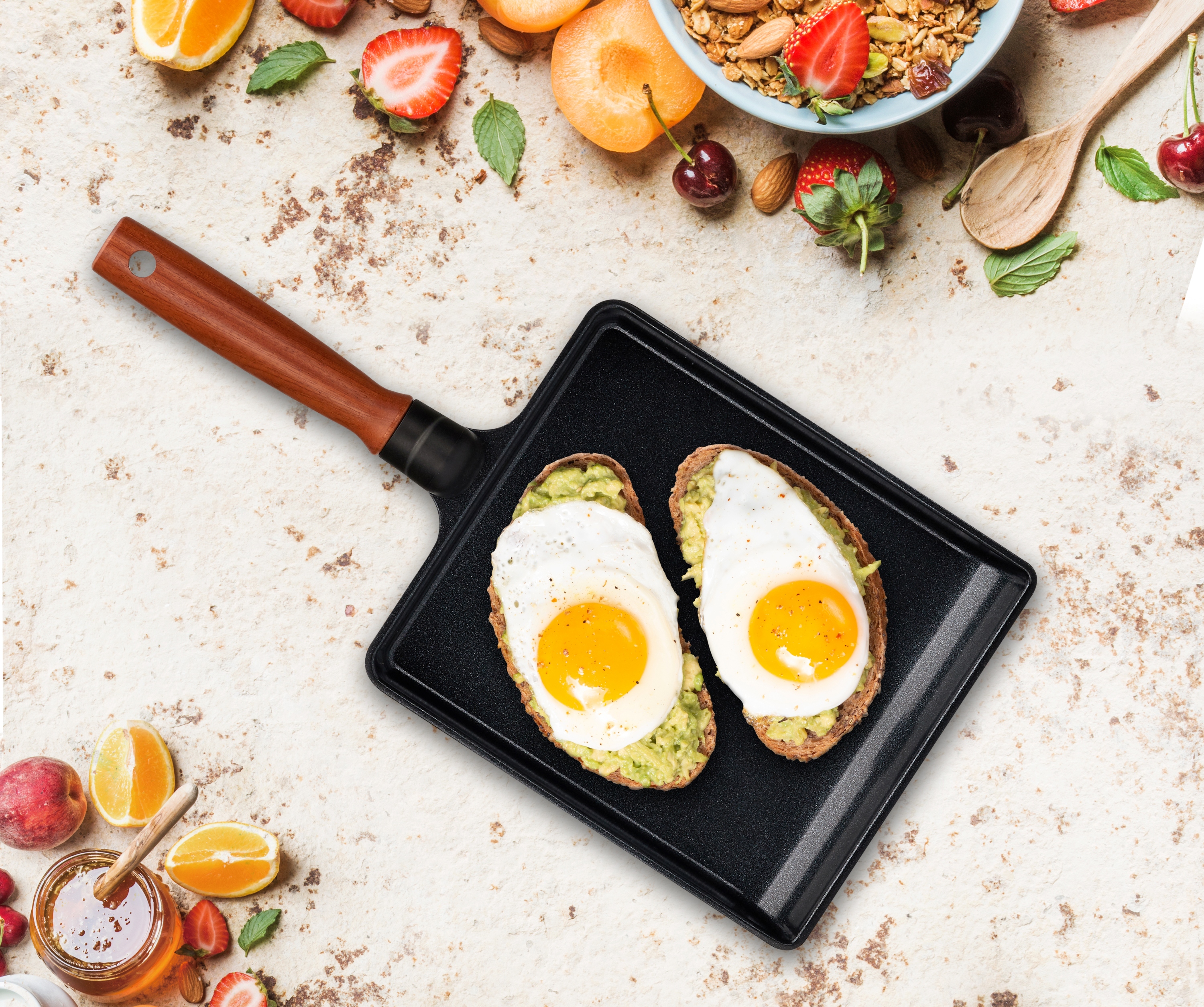 비자트 스피드 블랙 세라믹 코팅팬 계란말이팬 사각 후라이팬 인덕션 대형 에그팬