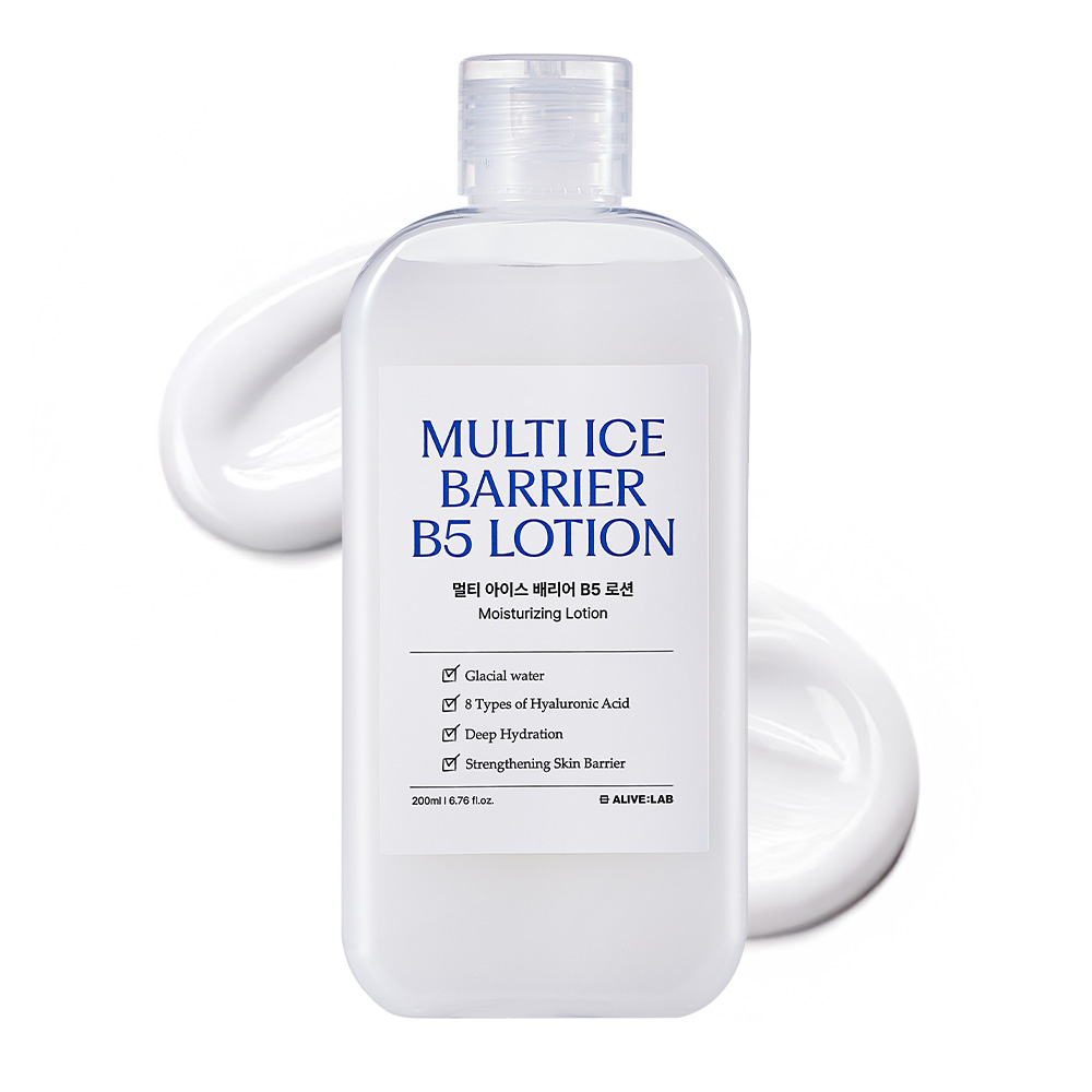 얼라이브랩 멀티 아이스 하이드로 B5 토너 200ml X 멀티 아이스 배리어 B5 로션  2종 세트 200ml 빙하수 속수분 충전 세트 - 상세 이미지 4