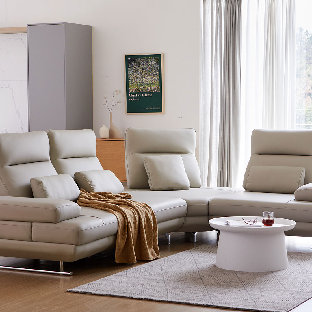 모던홈즈 디셈버 천연가죽 스윙 4인 코너형 소파