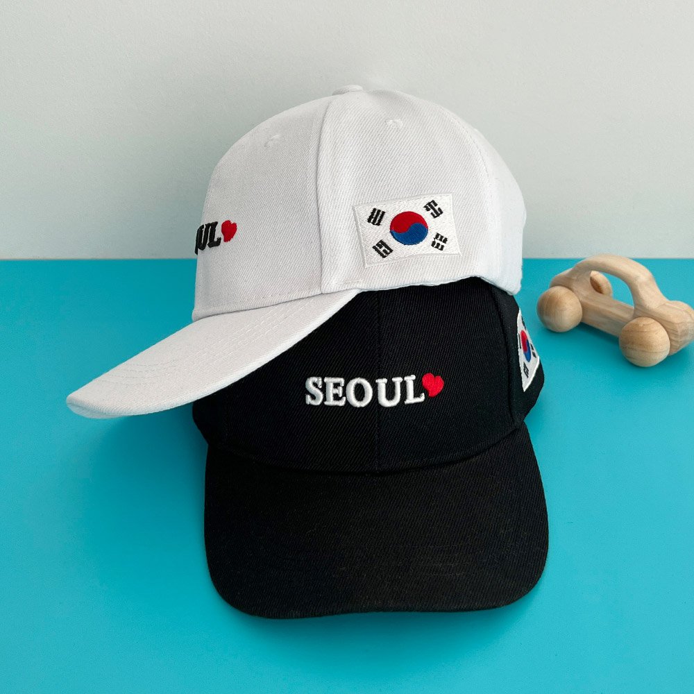 대한민국 SEOUL 레터링 로고 볼캡 야구 모자 남녀공용 - 상품 이미지