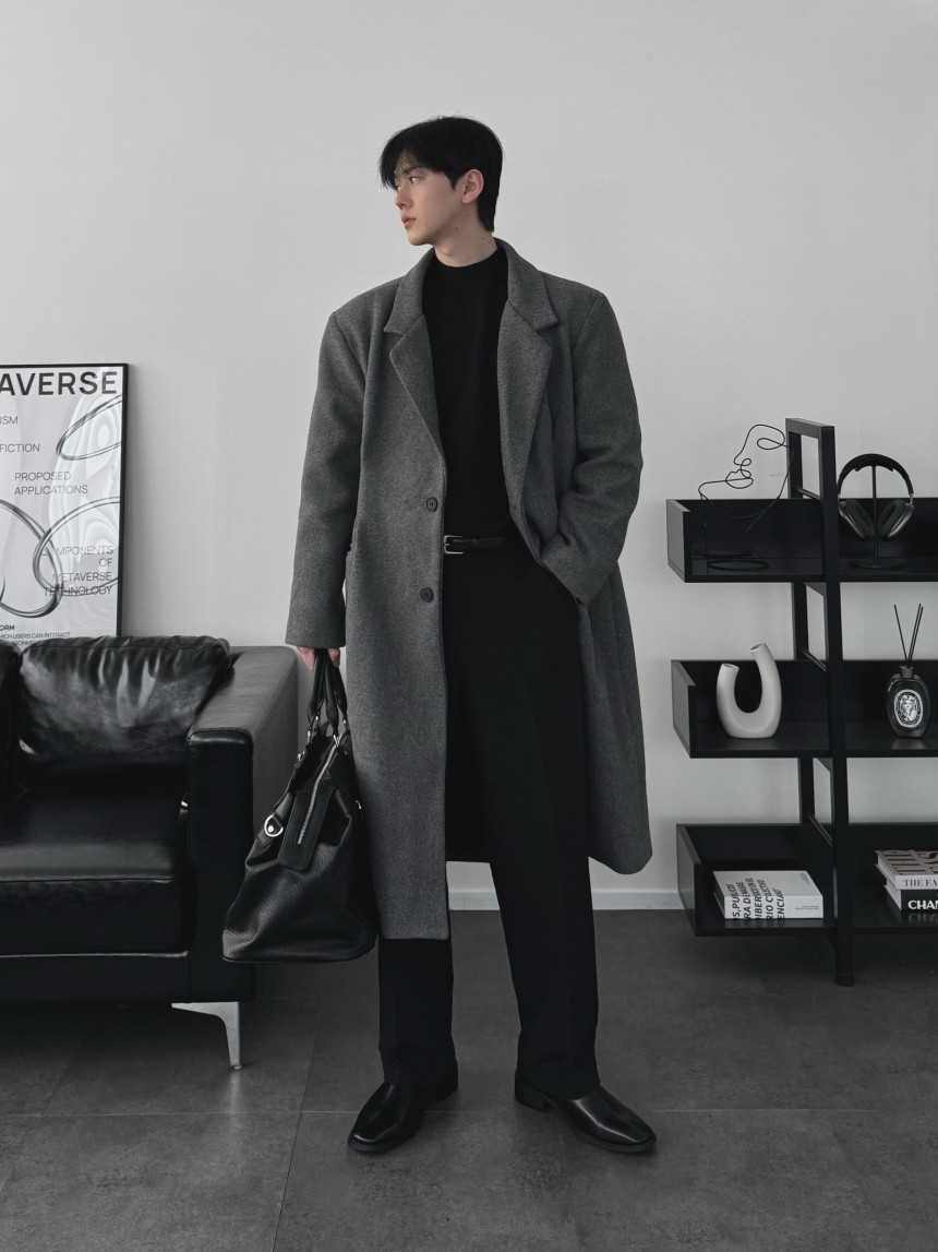 하객룩 두꺼운 울 모직 캐시미어 롱코트 오버핏코트 2color 상세 이미지 53