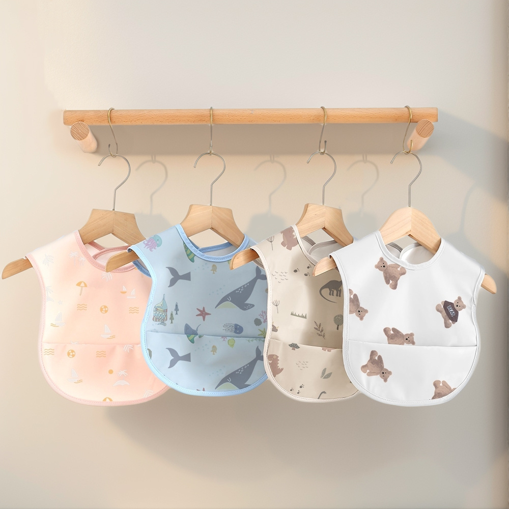 르메이어 아기턱받이 민소매 방수 자기주도 이유식