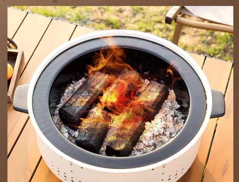 캠핑 숯불 스토브 바베큐 야외그릴 라운드 휴대용 그릴 화로대 OVEN - 상세 이미지 2