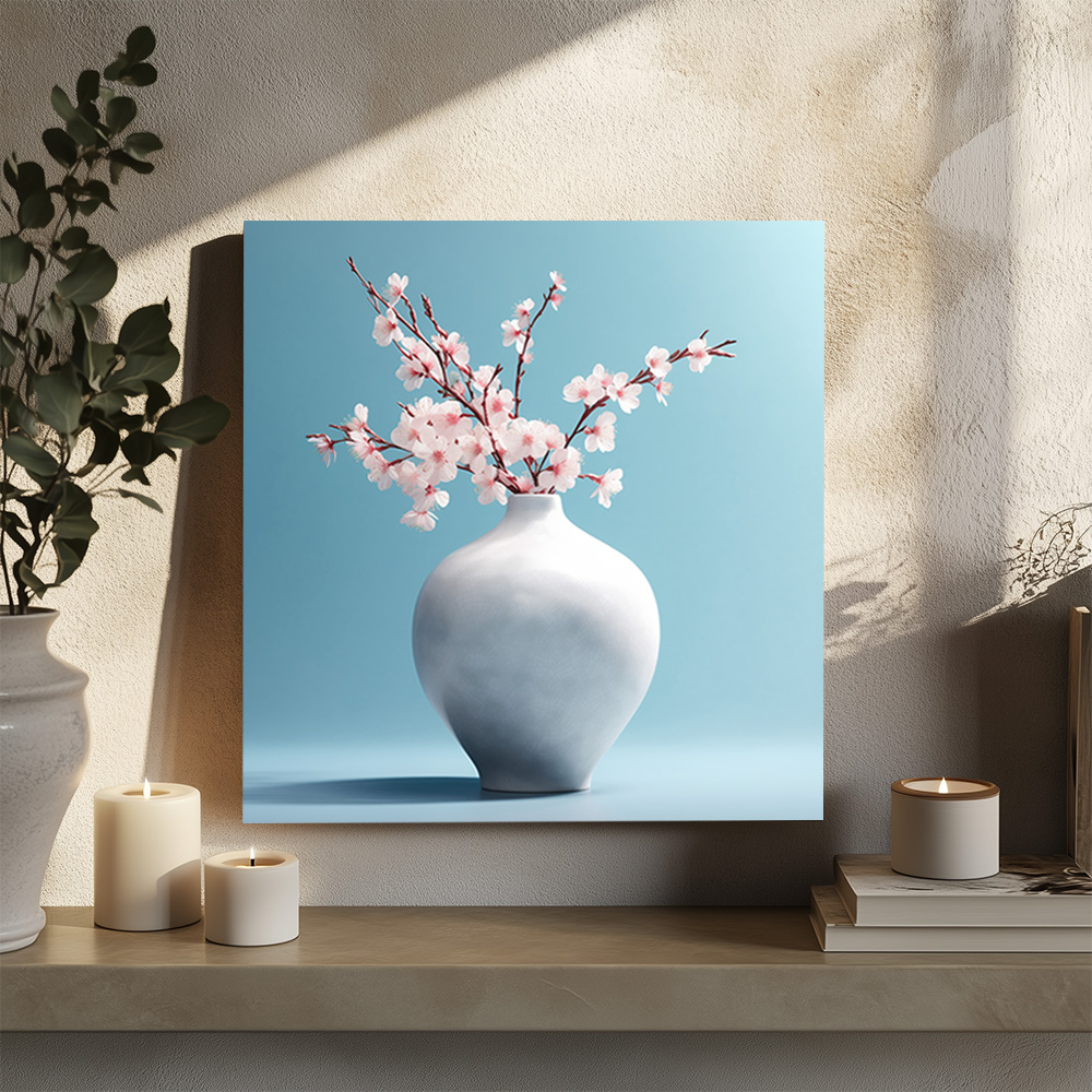 재물벚꽃화병 80X80cm 캔버스액자 화병그림 - 상세 이미지 2