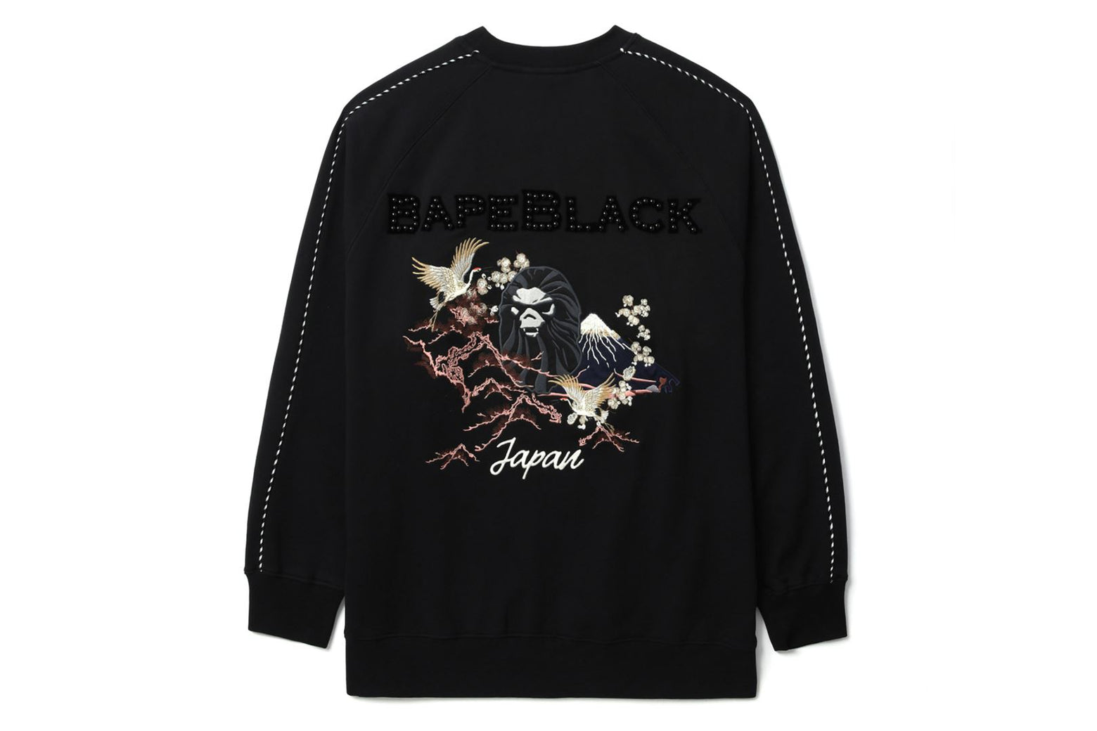 베이프 긴팔티 BAPE BLACK EMBROIDERY SWEATSHIRT 1K70-113-301 - 상세 이미지 2