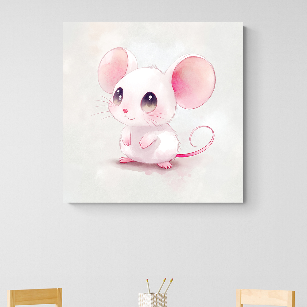 포근한쥐 80X80 캔버스액자 쥐그림 - 상세 이미지 4