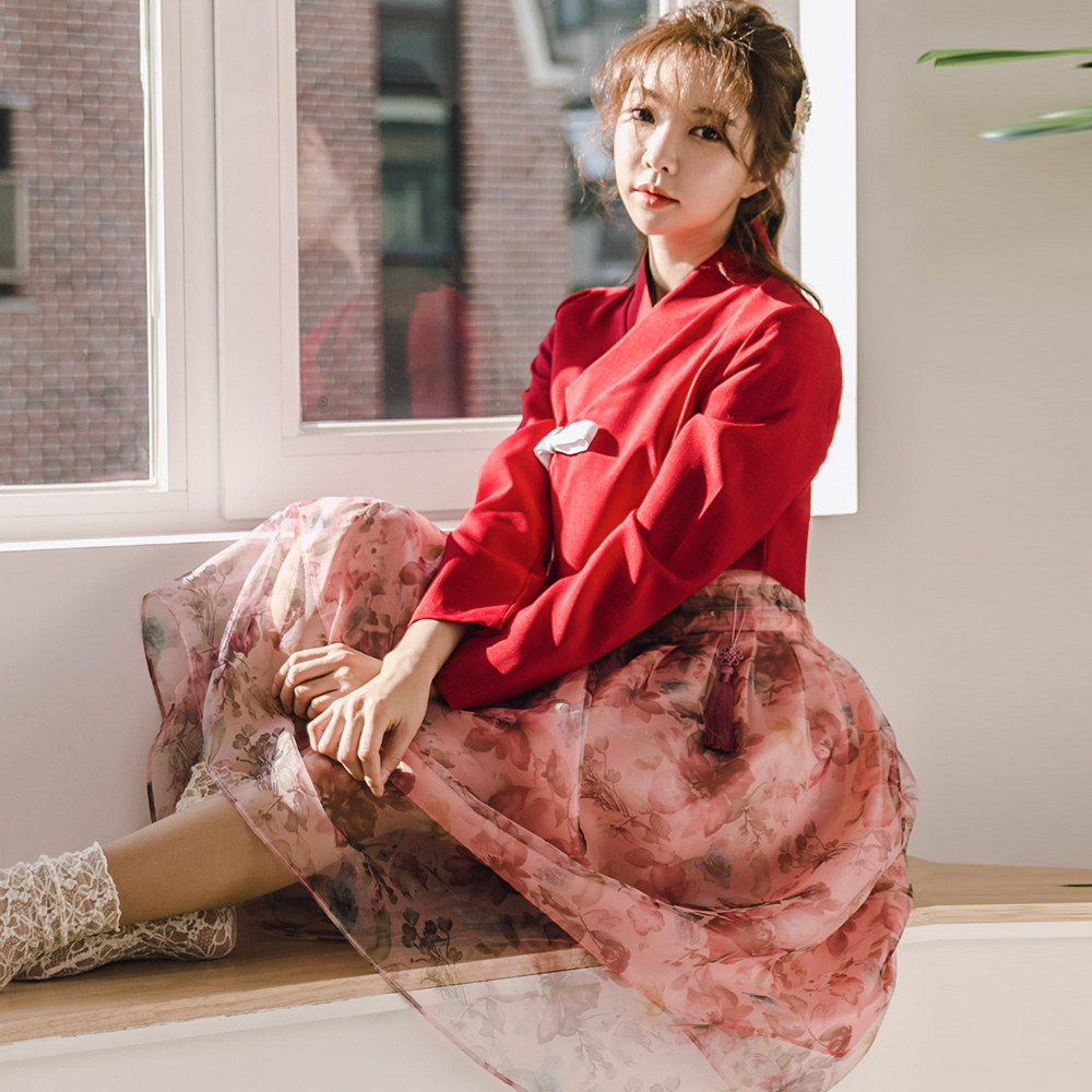 화인화 저고리 생활한복 개량 계량 퓨전 반티 - 상품 이미지