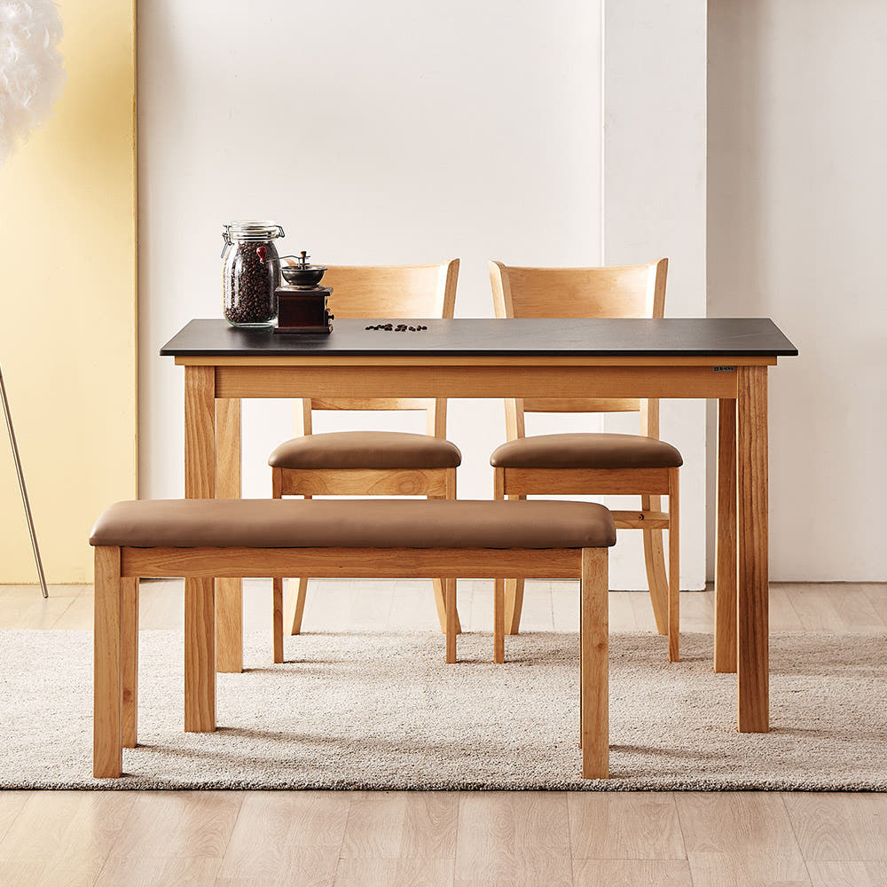 동서가구 캐빈 세라믹 4인용식탁세트 (벤치+의자2EA) DF920392