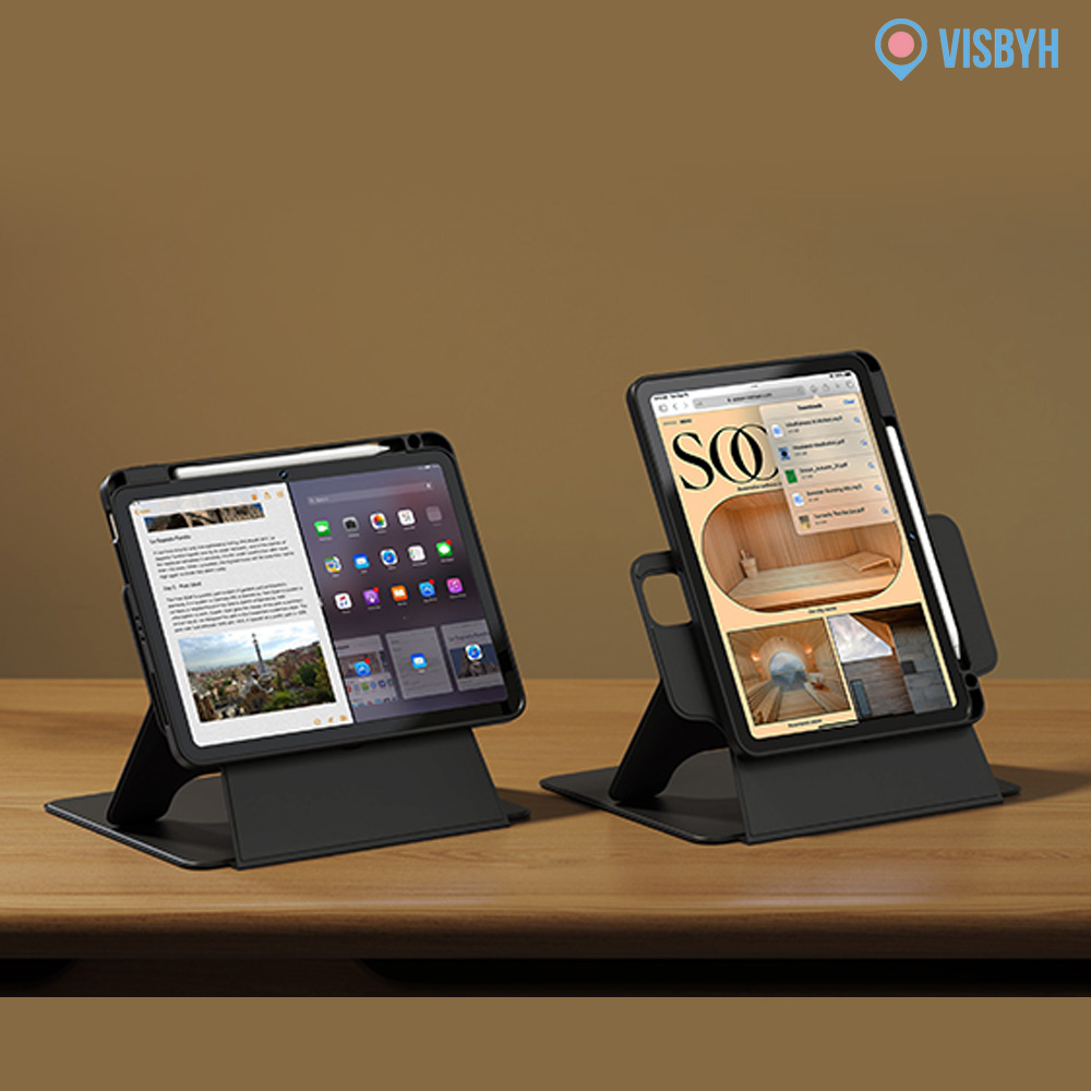 비스비 플렉스뷰 마그네틱 케이스/ 가로세로회전스탠딩/ 다크 그레이, 에어11 7/6/5/4세대_M3/M2 - 상세 이미지 3