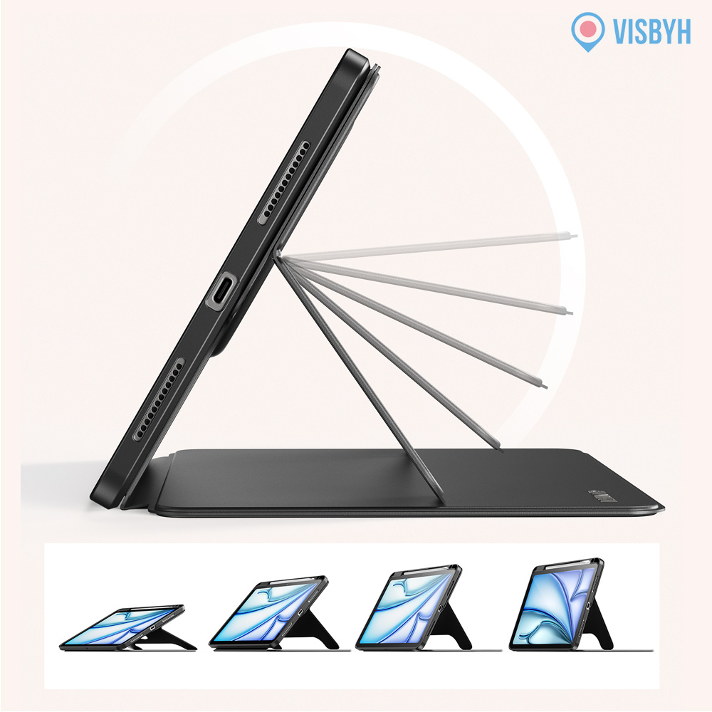 비스비 플렉스뷰 마그네틱 케이스/ 가로세로회전스탠딩/ 다크 그레이, 에어11 7/6/5/4세대_M3/M2 - 상세 이미지 2