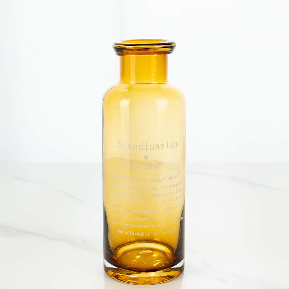 할메이드 인테리어 오브제 대형 미니 유리 꽃병 타이포 화병 대