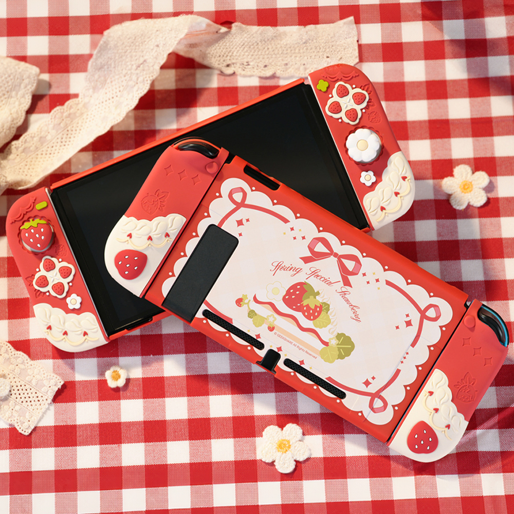 닌텐도 스위치 OLED 긱쉐어 딸기케이크 케이스