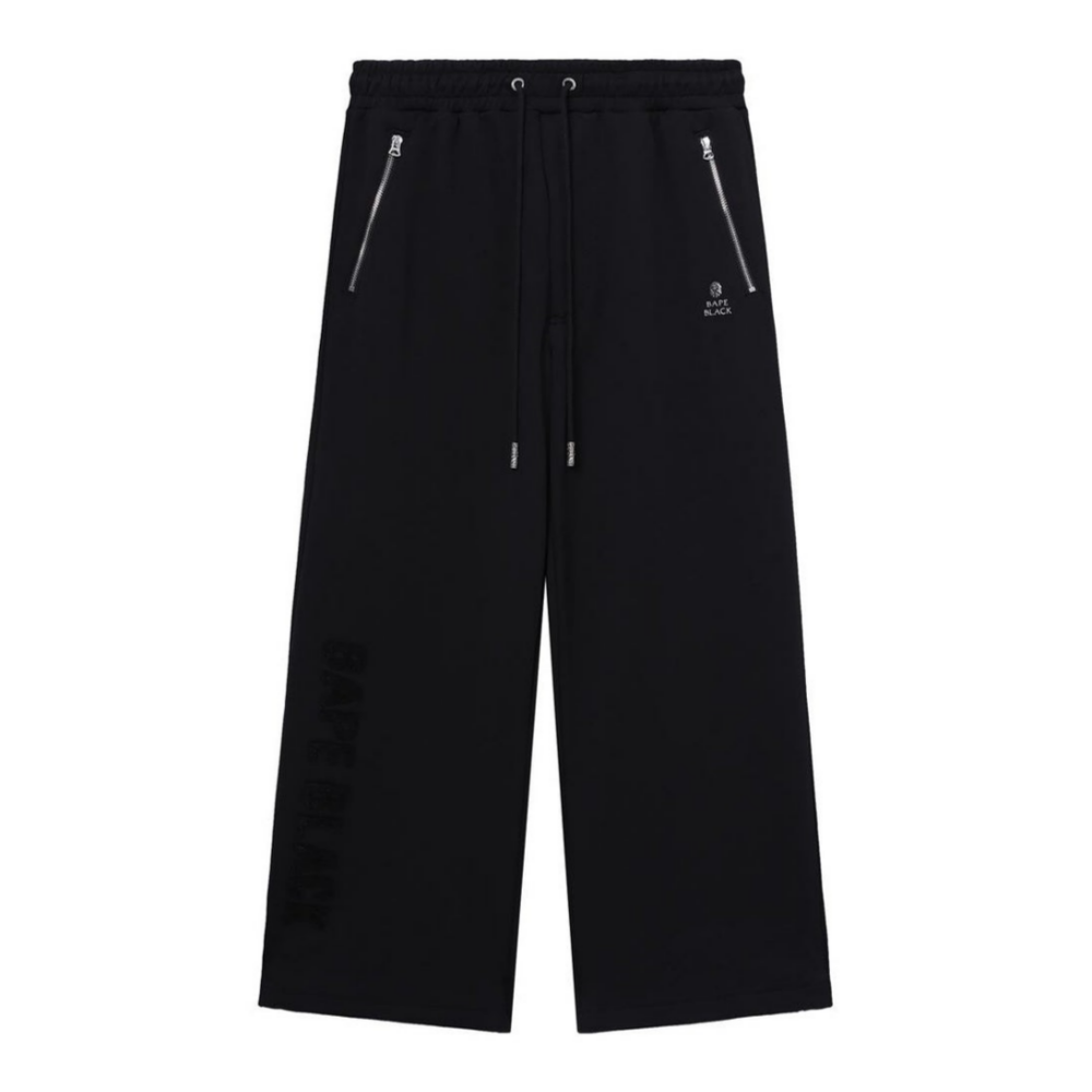 베이프 바지 BAPE BLACK WIDE LEG METAL LOGO SWEAT PANTS 1K70-152-309 - 상품 이미지