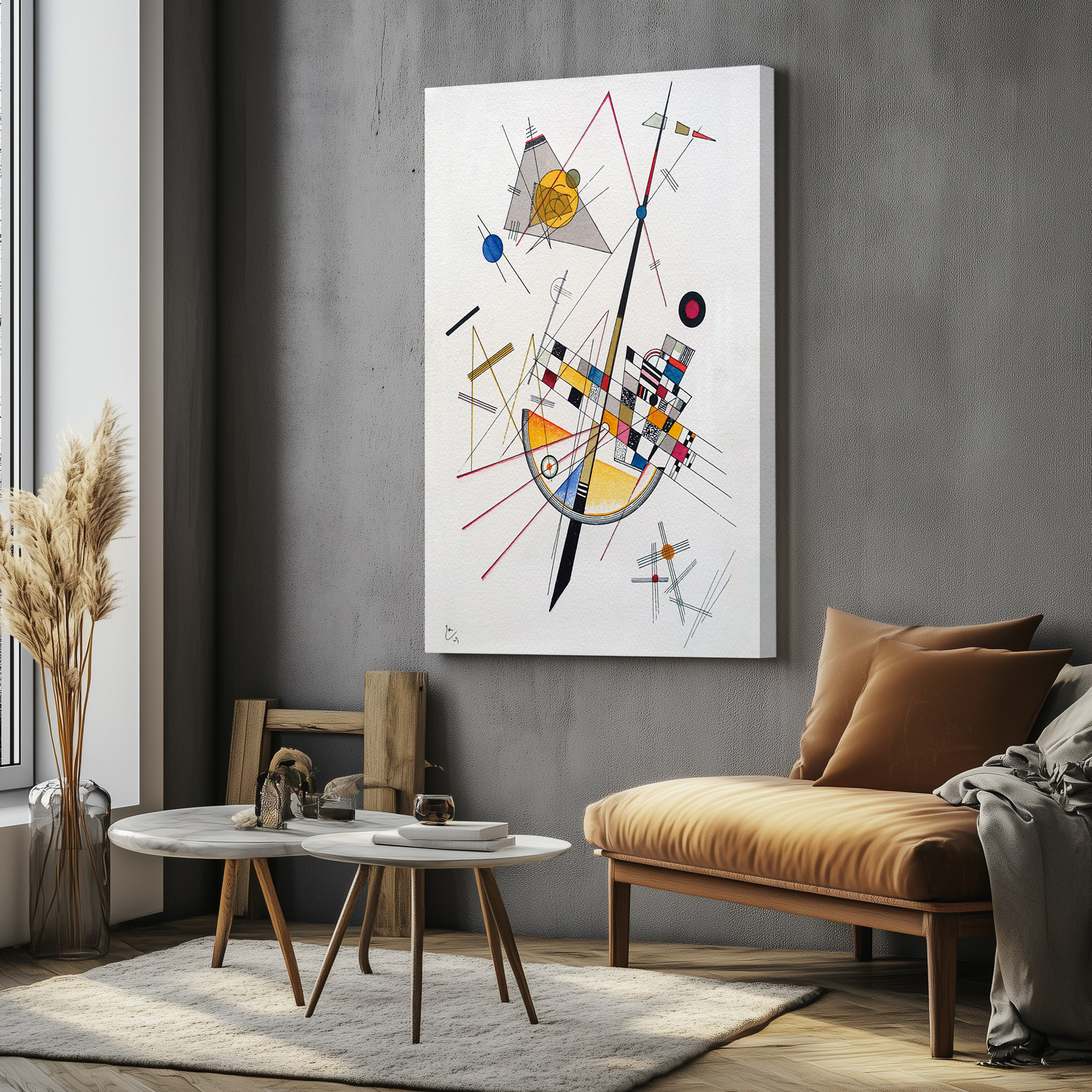 구성 53X67 cm 캔버스 액자 바실리 칸딘스키 명화 그림 - 상세 이미지 3