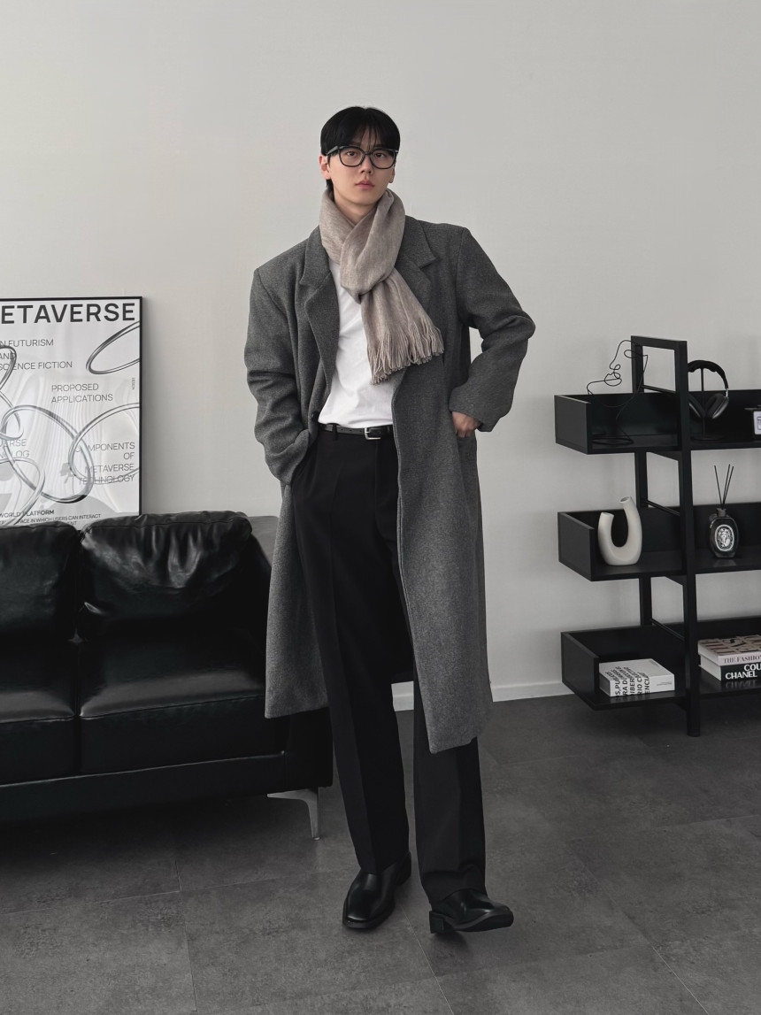 하객룩 두꺼운 울 모직 캐시미어 롱코트 오버핏코트 2color 상세 이미지 46