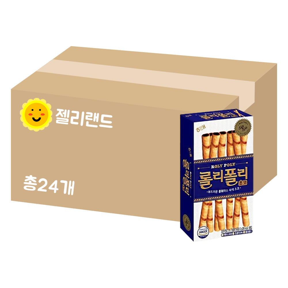 해태 롤리폴리 초코 62g X 24개 (1BOX) : 젤리랜드