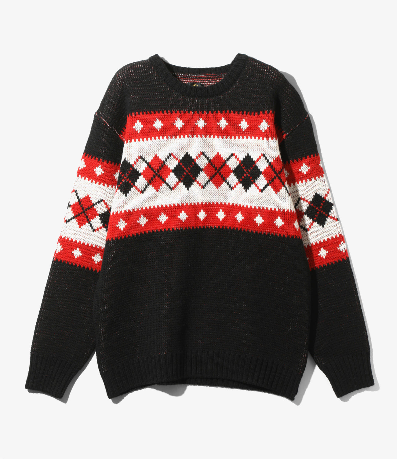 니들스 Needles Crew Neck Sweater 크루넥 스웨터 아가일 PU316 - 상품 이미지