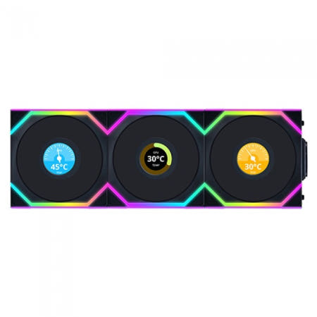 리안리 UNl FAN SL Wireless LCD 120 리버스 (3팩, 블랙)