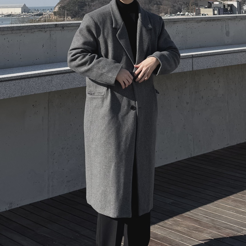 하객룩 두꺼운 울 모직 캐시미어 롱코트 오버핏코트 2color 상세 이미지 27
