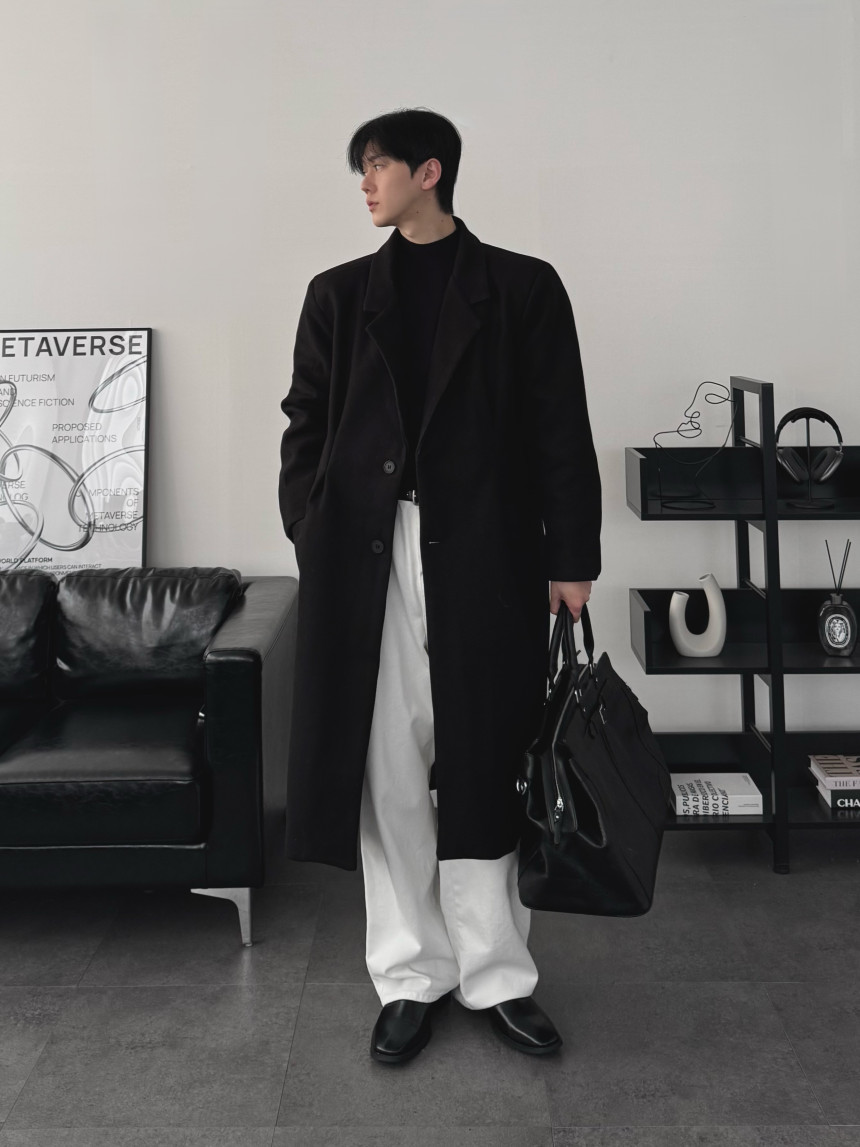 하객룩 두꺼운 울 모직 캐시미어 롱코트 오버핏코트 2color 상세 이미지 73