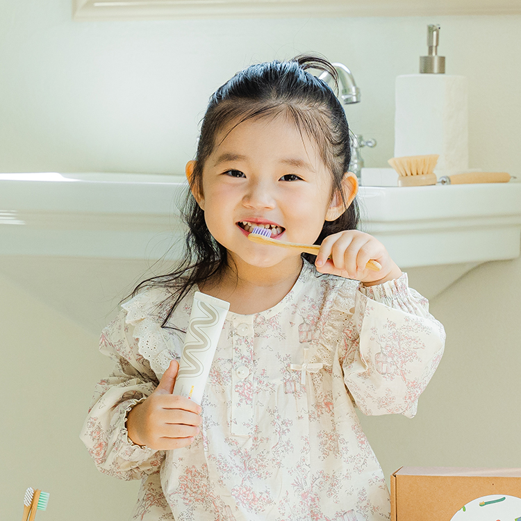 미세플라스틱 안심 닥터노아 대나무 유아 아기칫솔 6개입 2개+치약 2개