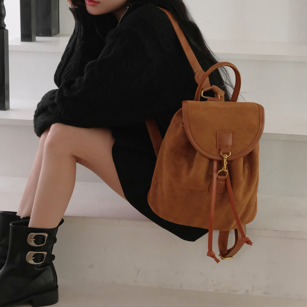 스웨이드 버클 복조리 미니 백팩 2color 이미지 8