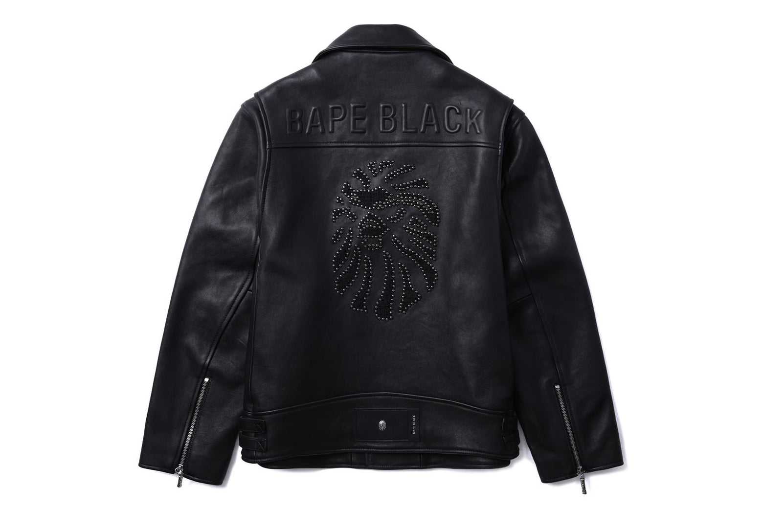 베이프 자켓 BAPE BLACK LEATHER BIKER JACKET 1K70-140-308 - 상세 이미지 2