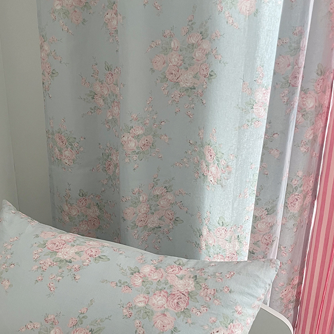 바이아미 물랑 꽃무늬 빈티지 레트로 맞춤 제작 사계절 린넨 커튼