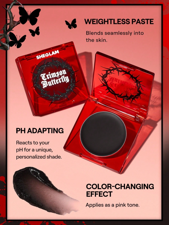 sheglam 쉬글램 할로윈 블랙 블러셔 ph 컬러체인지 립앤치크 - 상세 이미지 2