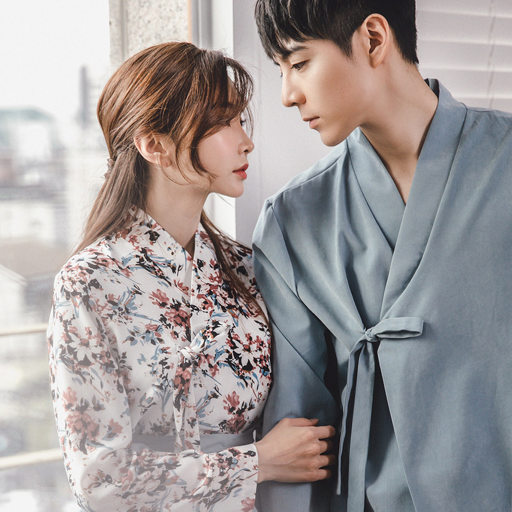 아리 소라 저고리 남여공용 커플 남자 한복반티