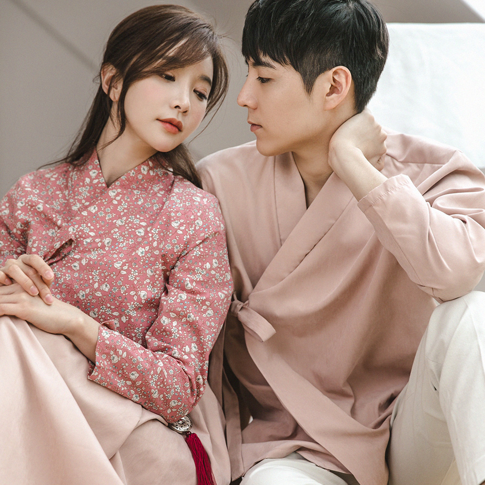 아리 핑크 저고리 남여공용 커플 남자 한복반티