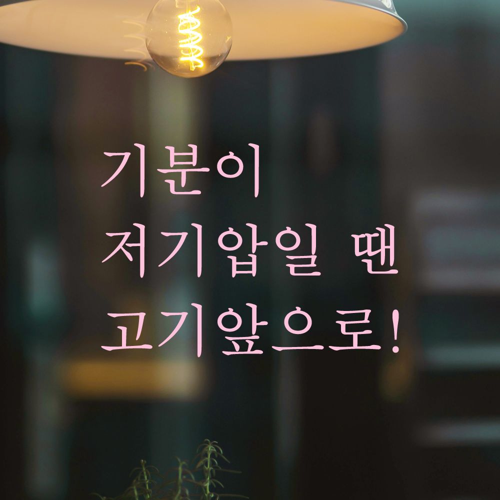 레터링 스티커 기분이 저기압일 땐 고기앞으로 검정 S - 상세 이미지 4
