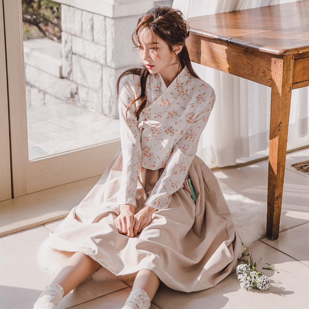 파격특가 할인정보 생활한복세트, 벚꽃 화사한 추천! 2 생활한복세트 벚꽃화 저고리 + 수화 베이 원피스