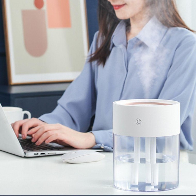 미니 3구 가습기 2L 대용량 USB 통세척 거실 침실 무드등