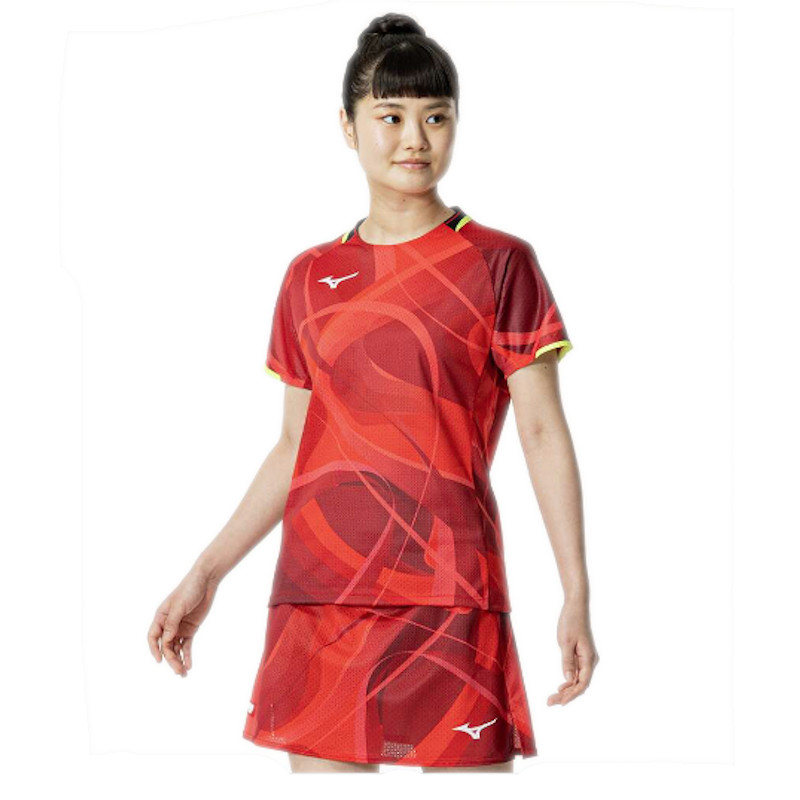 미즈노 MIZUNO 탁구복 반팔 여성 게임 연습 티셔츠 82JAB700 4컬러 - 상세 이미지 5